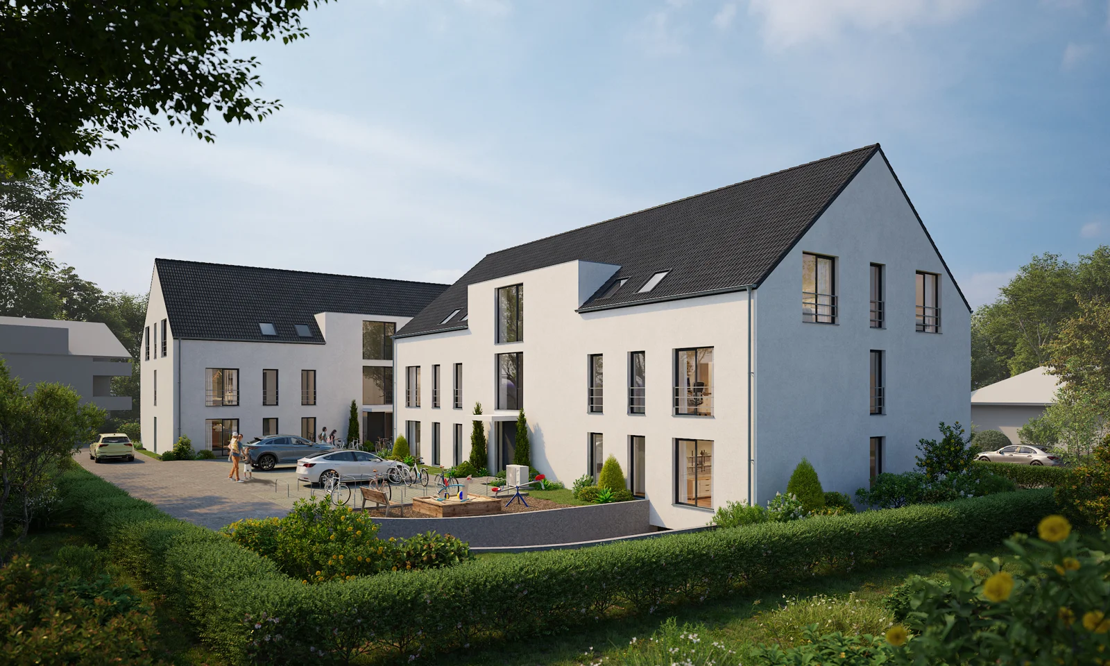 Architekturvisualisierung der Gartenfassade